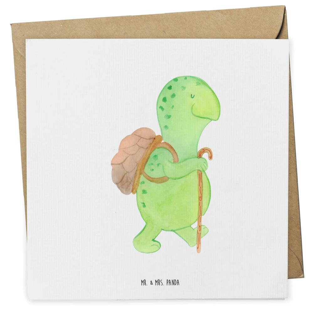 Deluxe Karte Schildkröte Wanderer Hochwertige Klappkarte, Grußkarte, Hochwertige Grußkarte, Hochzeitskarte, Klappkarte, Karte, Glückwunschkarte, Einladungskarte, Geburtstagskarte, Schildkröte, Motivation, Neuanfang, Motivationssprüche, Schildkröten, Motivationsspruch