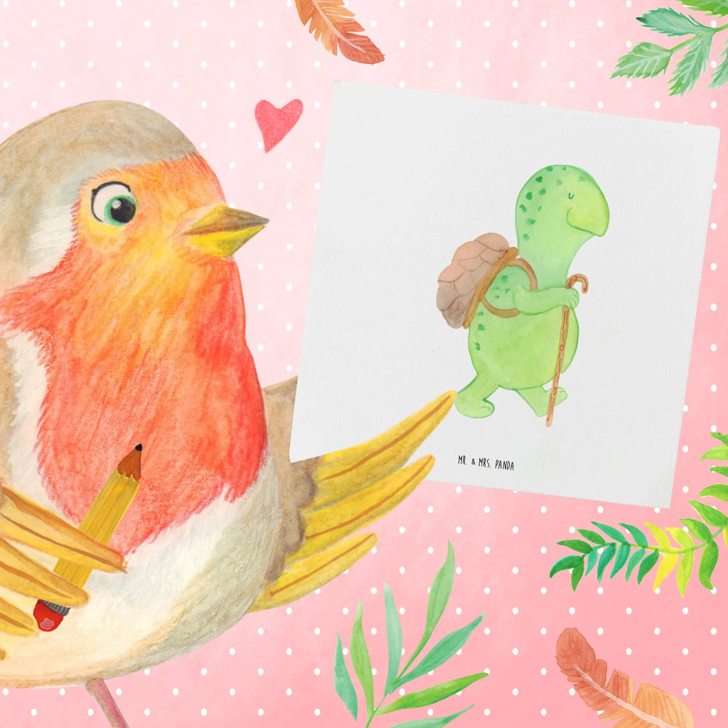 Deluxe Karte Schildkröte Wanderer Hochwertige Klappkarte, Grußkarte, Hochwertige Grußkarte, Hochzeitskarte, Klappkarte, Karte, Glückwunschkarte, Einladungskarte, Geburtstagskarte, Schildkröte, Motivation, Neuanfang, Motivationssprüche, Schildkröten, Motivationsspruch