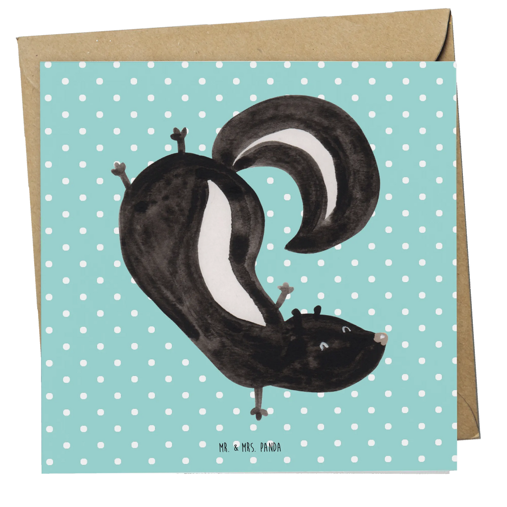 Deluxe Karte Stinktier Handstand Einladungskarte, Grußkarte, Karte, Hochwertige Klappkarte, Glückwunschkarte, Klappkarte, Hochzeitskarte, Geburtstagskarte, Hochwertige Grußkarte, Stinktier, Skunk, Raubtier, verpielt, Stinker, Wildtier, Stinki, Spielplatz, Kind