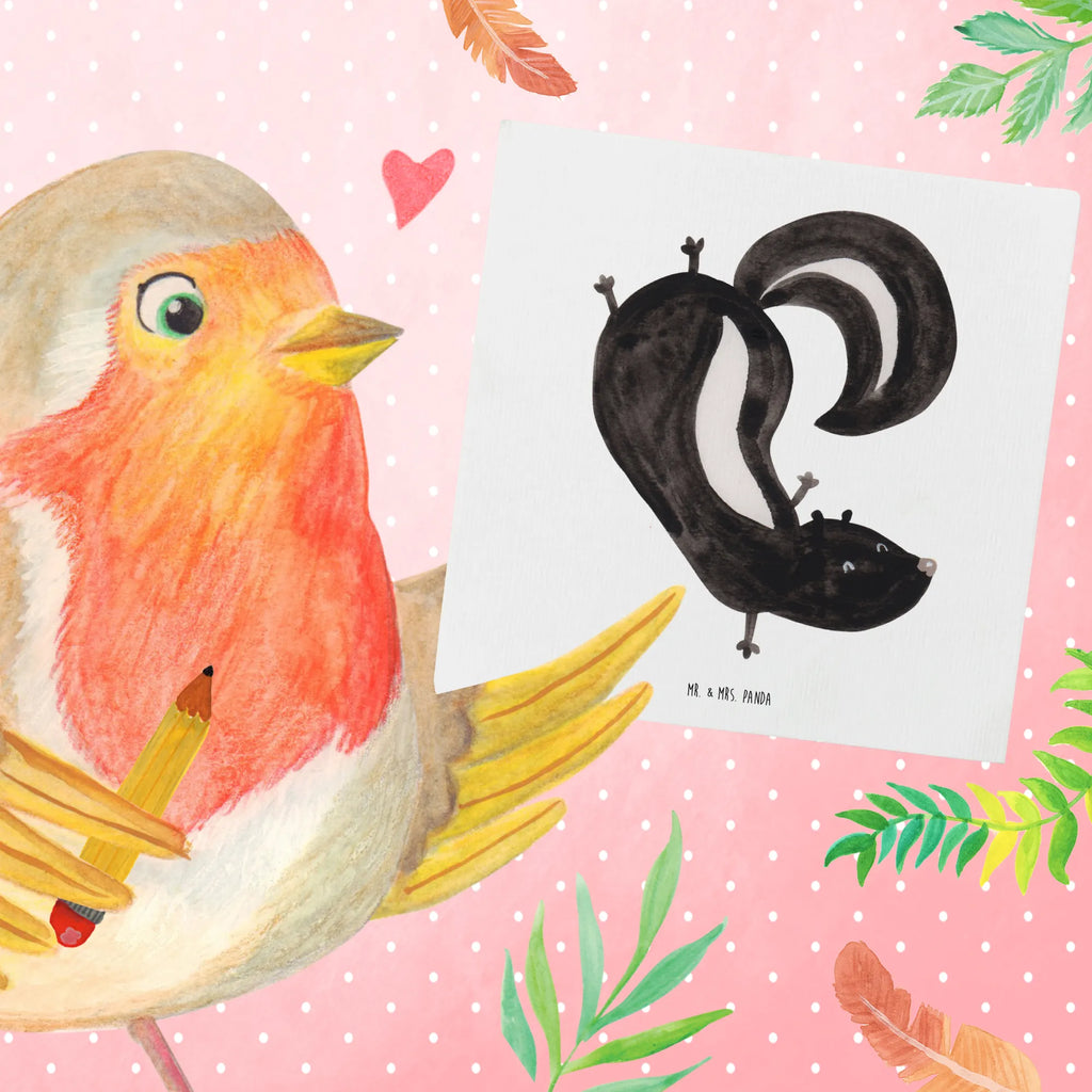 Deluxe Karte Stinktier Handstand Einladungskarte, Grußkarte, Karte, Hochwertige Klappkarte, Glückwunschkarte, Klappkarte, Hochzeitskarte, Geburtstagskarte, Hochwertige Grußkarte, Stinktier, Skunk, Raubtier, verpielt, Stinker, Wildtier, Stinki, Spielplatz, Kind