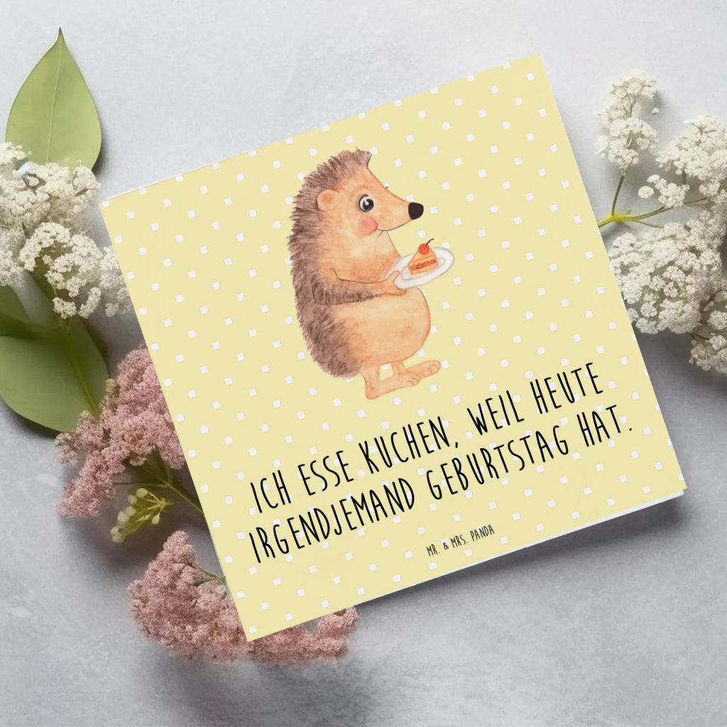 Deluxe Karte Igel Kuchenstück Hochzeitskarte, Karte, Grußkarte, Einladungskarte, Klappkarte, Hochwertige Grußkarte, Geburtstagskarte, Glückwunschkarte, Hochwertige Klappkarte, Tiermotive, Gute Laune, lustige Sprüche, Tiere, Geburtstagskuchen, Igel, Einladung Party, Essen Spruch, Kuchen, Kuchen backen, Backen Geschenk, Torte