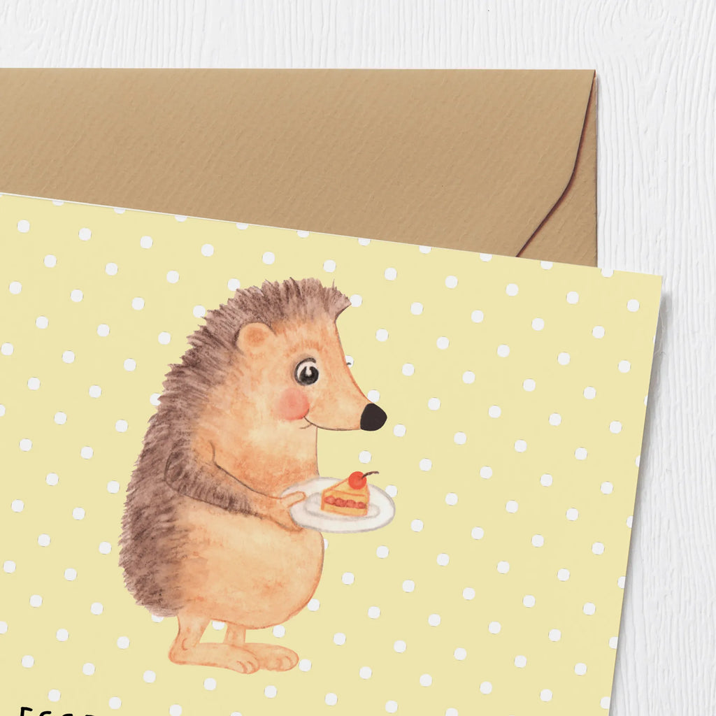 Deluxe Karte Igel Kuchenstück Hochzeitskarte, Karte, Grußkarte, Einladungskarte, Klappkarte, Hochwertige Grußkarte, Geburtstagskarte, Glückwunschkarte, Hochwertige Klappkarte, Tiermotive, Gute Laune, lustige Sprüche, Tiere, Geburtstagskuchen, Igel, Einladung Party, Essen Spruch, Kuchen, Kuchen backen, Backen Geschenk, Torte