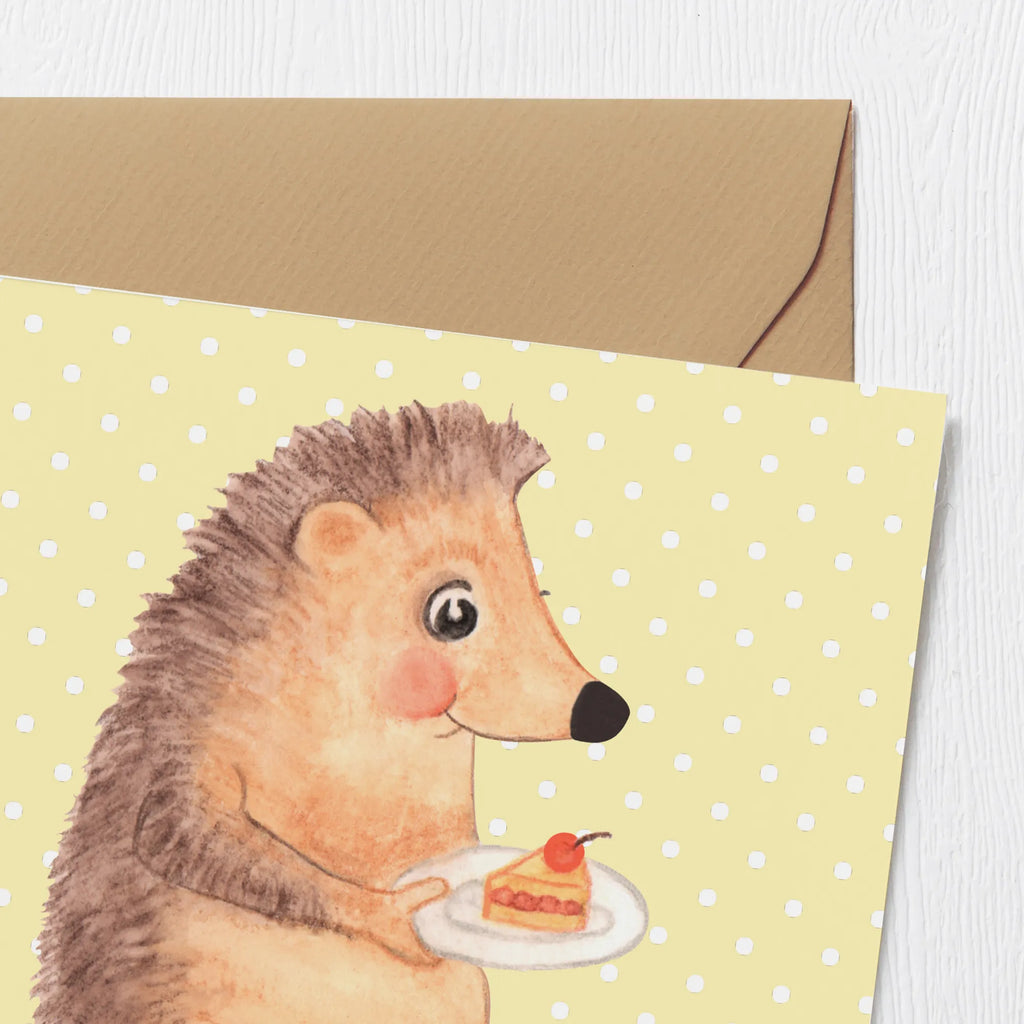 Deluxe Karte Igel Kuchenstück Hochzeitskarte, Karte, Grußkarte, Einladungskarte, Klappkarte, Hochwertige Grußkarte, Geburtstagskarte, Glückwunschkarte, Hochwertige Klappkarte, Tiermotive, Gute Laune, lustige Sprüche, Tiere, Geburtstagskuchen, Igel, Einladung Party, Essen Spruch, Kuchen, Kuchen backen, Backen Geschenk, Torte