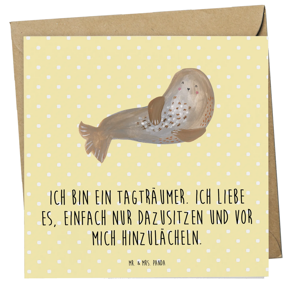 Deluxe Karte Robbe Lachen Grußkarte, Hochwertige Klappkarte, Einladungskarte, Karte, Geburtstagskarte, Glückwunschkarte, Klappkarte, Hochwertige Grußkarte, Hochzeitskarte, Tiermotive, Gute Laune, lustige Sprüche, Tiere, Meerestier, Robbe, Nordsee, Seehund, Robben, Ostsee, Strand