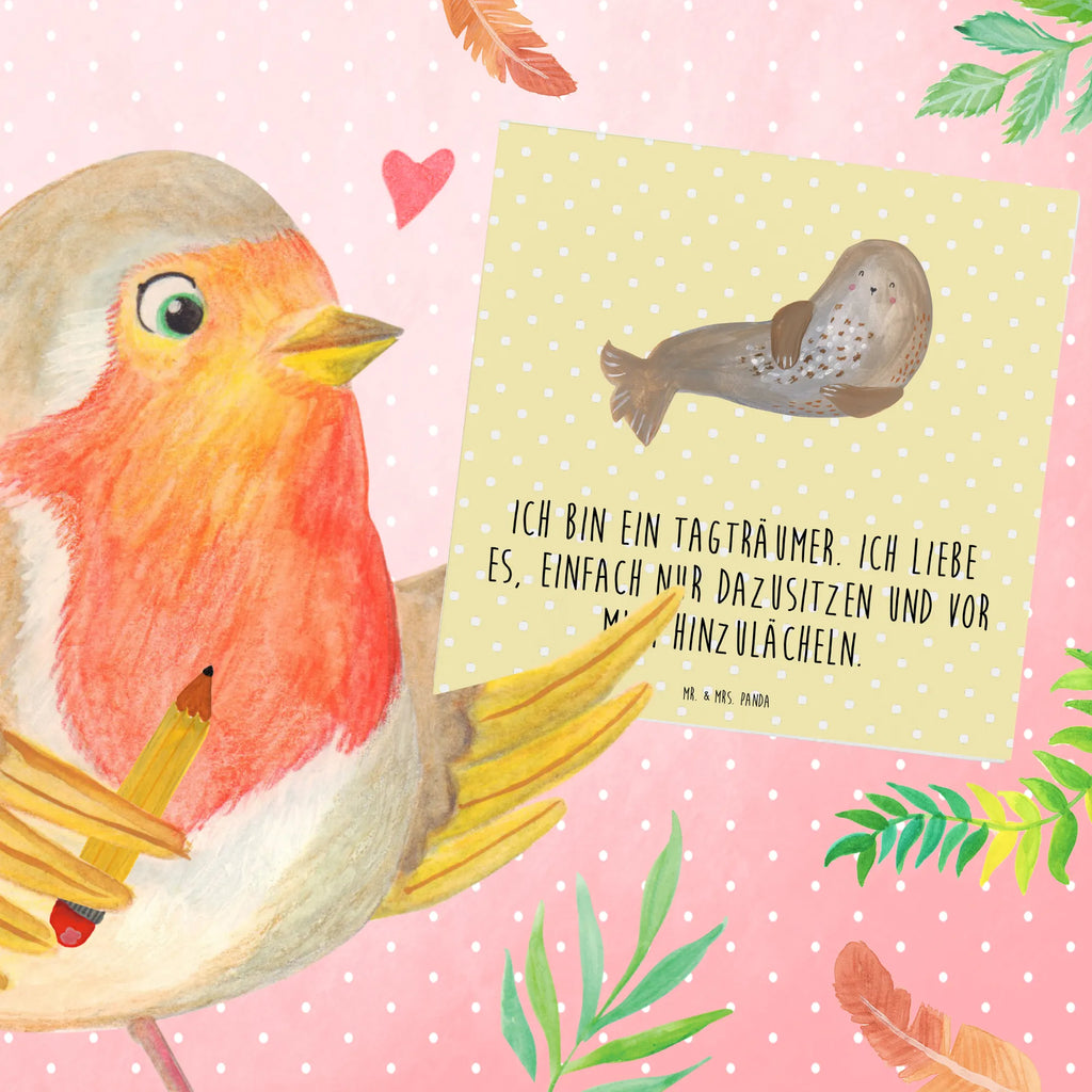 Deluxe Karte Robbe Lachen Grußkarte, Hochwertige Klappkarte, Einladungskarte, Karte, Geburtstagskarte, Glückwunschkarte, Klappkarte, Hochwertige Grußkarte, Hochzeitskarte, Tiermotive, Gute Laune, lustige Sprüche, Tiere, Meerestier, Robbe, Nordsee, Seehund, Robben, Ostsee, Strand