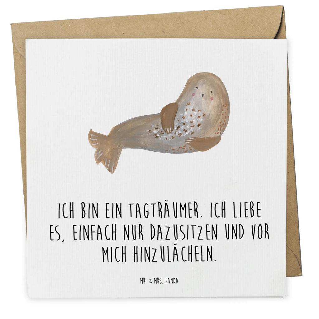 Deluxe Karte Robbe Lachen Grußkarte, Hochwertige Klappkarte, Einladungskarte, Karte, Geburtstagskarte, Glückwunschkarte, Klappkarte, Hochwertige Grußkarte, Hochzeitskarte, Tiermotive, Gute Laune, lustige Sprüche, Tiere, Meerestier, Robbe, Nordsee, Seehund, Robben, Ostsee, Strand