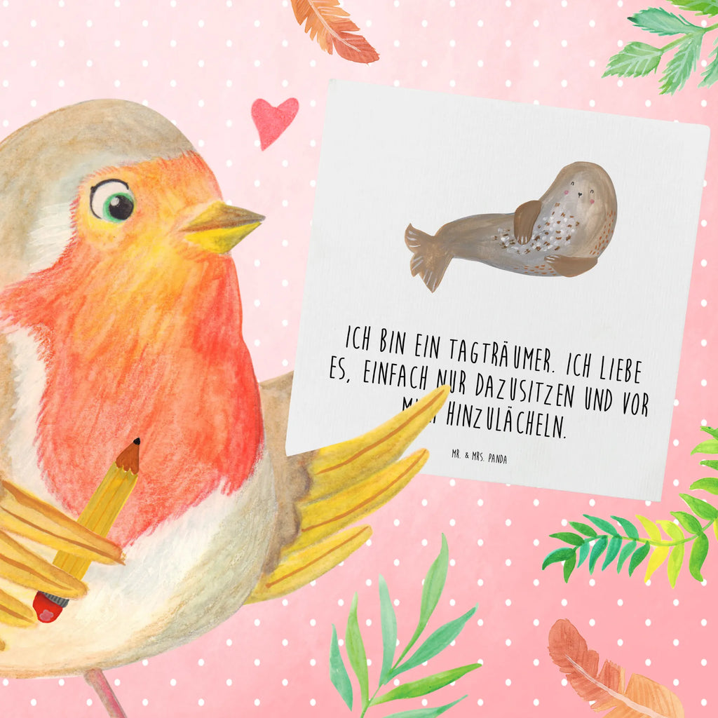 Deluxe Karte Robbe Lachen Grußkarte, Hochwertige Klappkarte, Einladungskarte, Karte, Geburtstagskarte, Glückwunschkarte, Klappkarte, Hochwertige Grußkarte, Hochzeitskarte, Tiermotive, Gute Laune, lustige Sprüche, Tiere, Meerestier, Robbe, Nordsee, Seehund, Robben, Ostsee, Strand