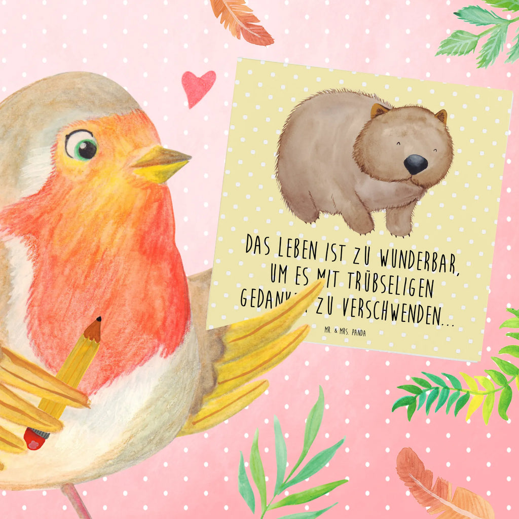 Deluxe Karte Wombat Hochzeitskarte, Einladungskarte, Geburtstagskarte, Glückwunschkarte, Karte, Grußkarte, Hochwertige Grußkarte, Hochwertige Klappkarte, Klappkarte, Tiermotive, Gute Laune, lustige Sprüche, Tiere, Motivation, Wombat, Spruch, Das Leben ist schön, Australien