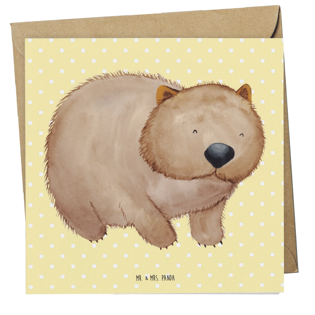 Deluxe Karte Wombat Hochzeitskarte, Einladungskarte, Geburtstagskarte, Glückwunschkarte, Karte, Grußkarte, Hochwertige Grußkarte, Hochwertige Klappkarte, Klappkarte, Tiermotive, Gute Laune, lustige Sprüche, Tiere, Motivation, Wombat, Spruch, Das Leben ist schön, Australien