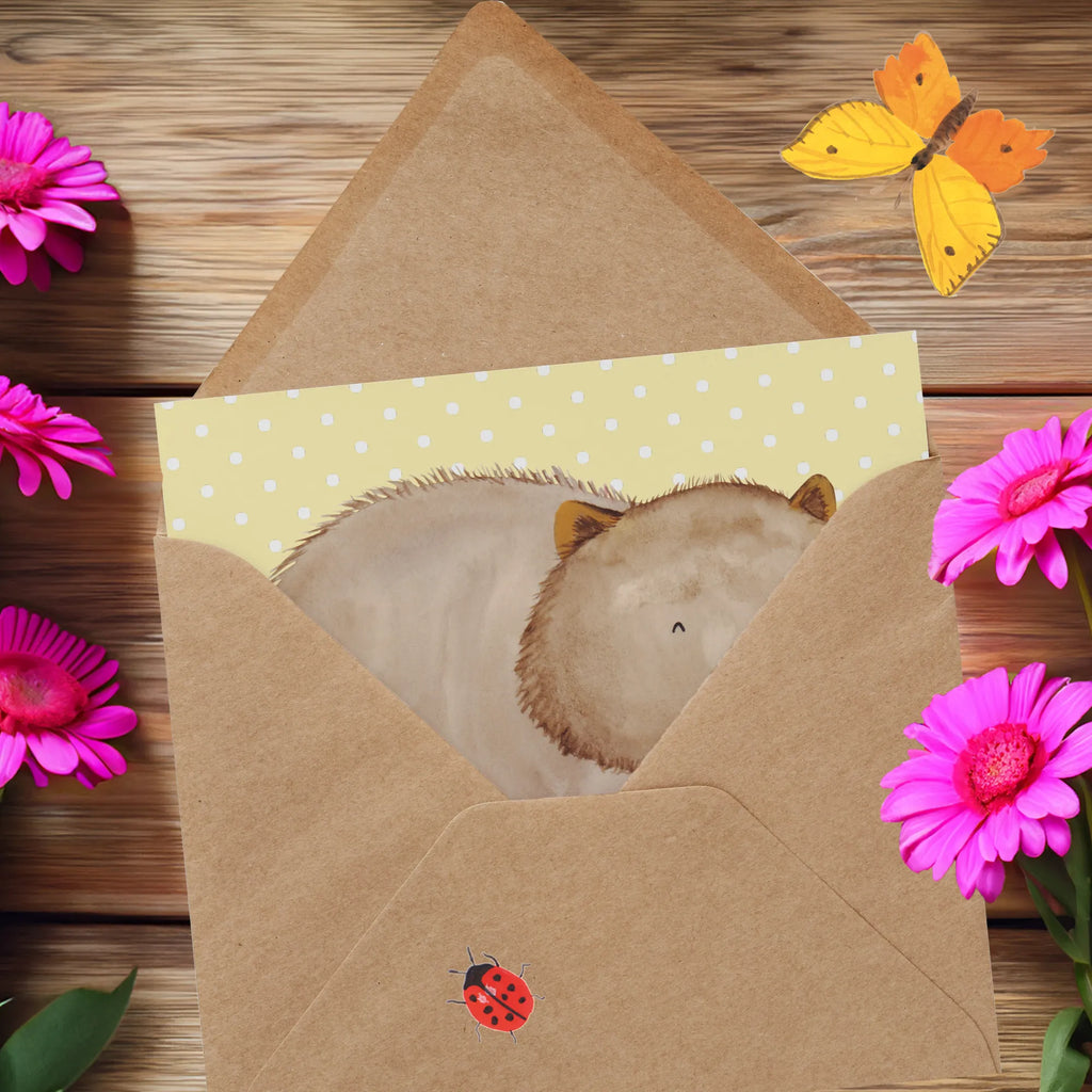 Deluxe Karte Wombat Hochzeitskarte, Einladungskarte, Geburtstagskarte, Glückwunschkarte, Karte, Grußkarte, Hochwertige Grußkarte, Hochwertige Klappkarte, Klappkarte, Tiermotive, Gute Laune, lustige Sprüche, Tiere, Motivation, Wombat, Spruch, Das Leben ist schön, Australien