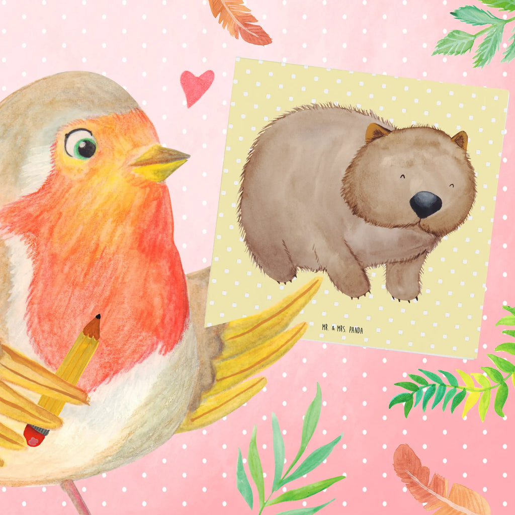 Deluxe Karte Wombat Hochzeitskarte, Einladungskarte, Geburtstagskarte, Glückwunschkarte, Karte, Grußkarte, Hochwertige Grußkarte, Hochwertige Klappkarte, Klappkarte, Tiermotive, Gute Laune, lustige Sprüche, Tiere, Motivation, Wombat, Spruch, Das Leben ist schön, Australien