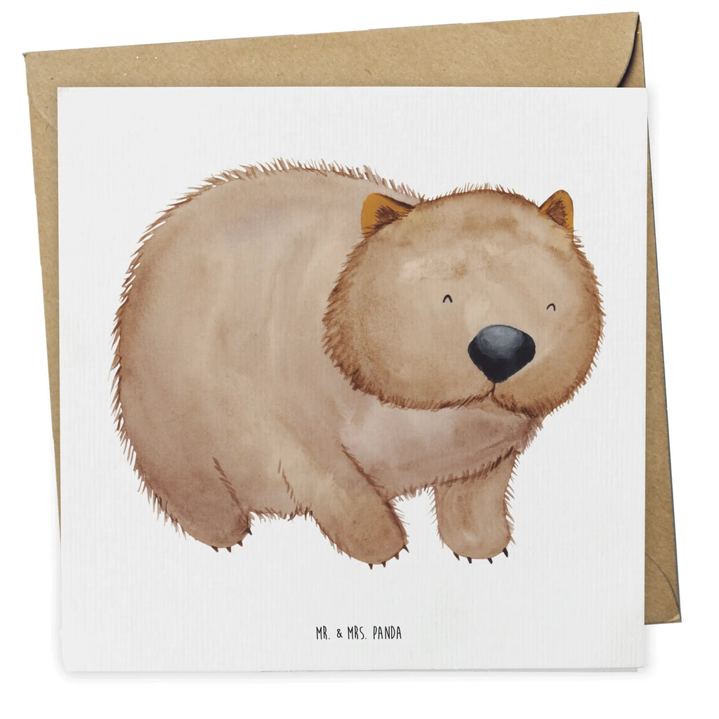 Deluxe Karte Wombat Hochzeitskarte, Einladungskarte, Geburtstagskarte, Glückwunschkarte, Karte, Grußkarte, Hochwertige Grußkarte, Hochwertige Klappkarte, Klappkarte, Tiermotive, Gute Laune, lustige Sprüche, Tiere, Motivation, Wombat, Spruch, Das Leben ist schön, Australien