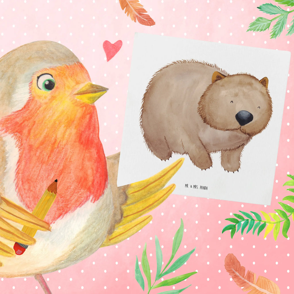 Deluxe Karte Wombat Hochzeitskarte, Einladungskarte, Geburtstagskarte, Glückwunschkarte, Karte, Grußkarte, Hochwertige Grußkarte, Hochwertige Klappkarte, Klappkarte, Tiermotive, Gute Laune, lustige Sprüche, Tiere, Motivation, Wombat, Spruch, Das Leben ist schön, Australien