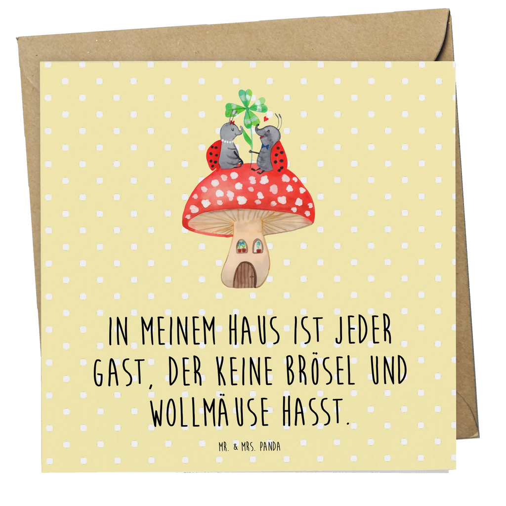 Deluxe Karte Marienkäfer Fliegenpilz Grußkarte, Hochwertige Grußkarte, Karte, Einladungskarte, Glückwunschkarte, Hochzeitskarte, Hochwertige Klappkarte, Klappkarte, Geburtstagskarte, Tiermotive, Gute Laune, lustige Sprüche, Tiere, zuhause, Marienkäfer, Haus, Fleigenpilzhaus, Wohnung, Fliegenpilz