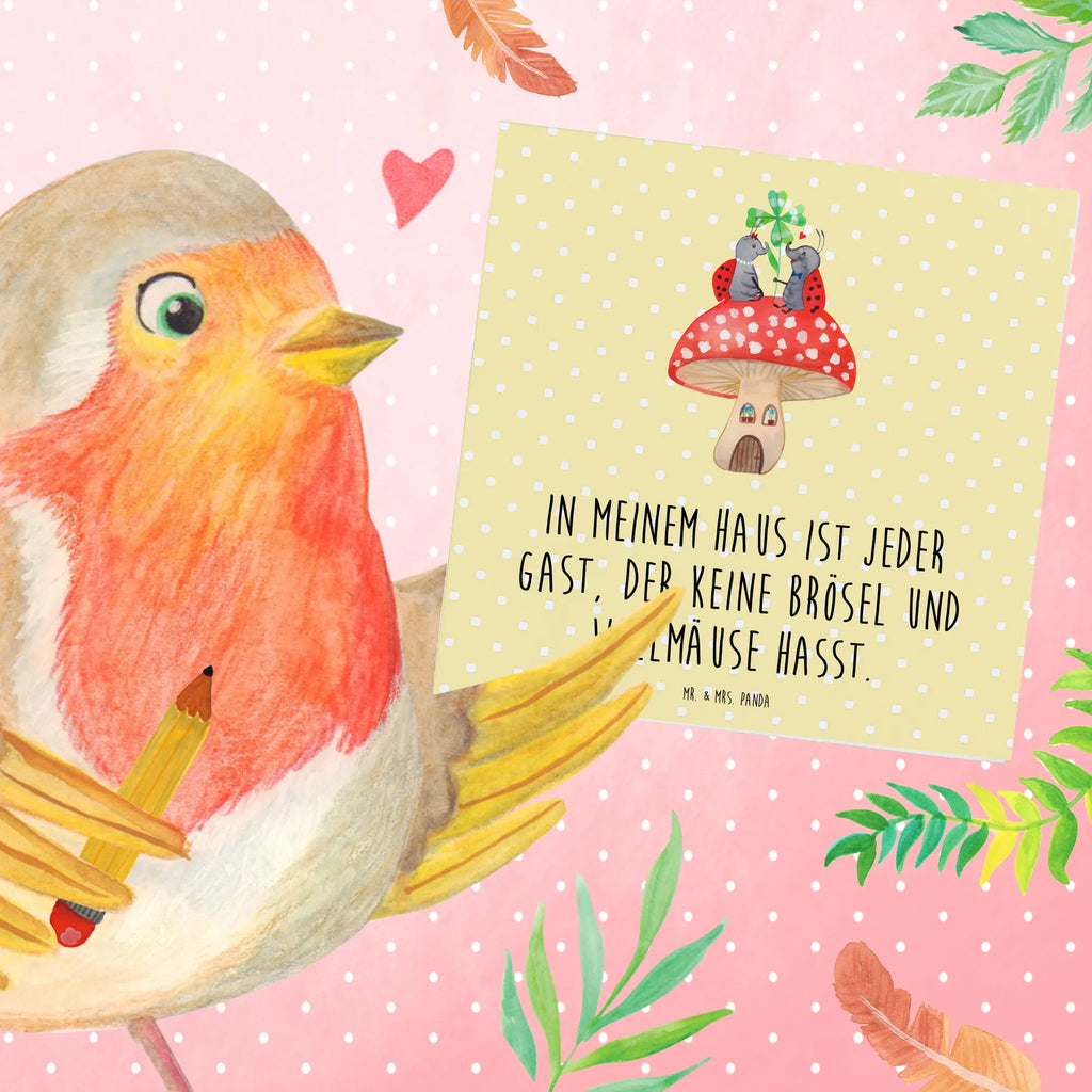 Deluxe Karte Marienkäfer Fliegenpilz Grußkarte, Hochwertige Grußkarte, Karte, Einladungskarte, Glückwunschkarte, Hochzeitskarte, Hochwertige Klappkarte, Klappkarte, Geburtstagskarte, Tiermotive, Gute Laune, lustige Sprüche, Tiere, zuhause, Marienkäfer, Haus, Fleigenpilzhaus, Wohnung, Fliegenpilz