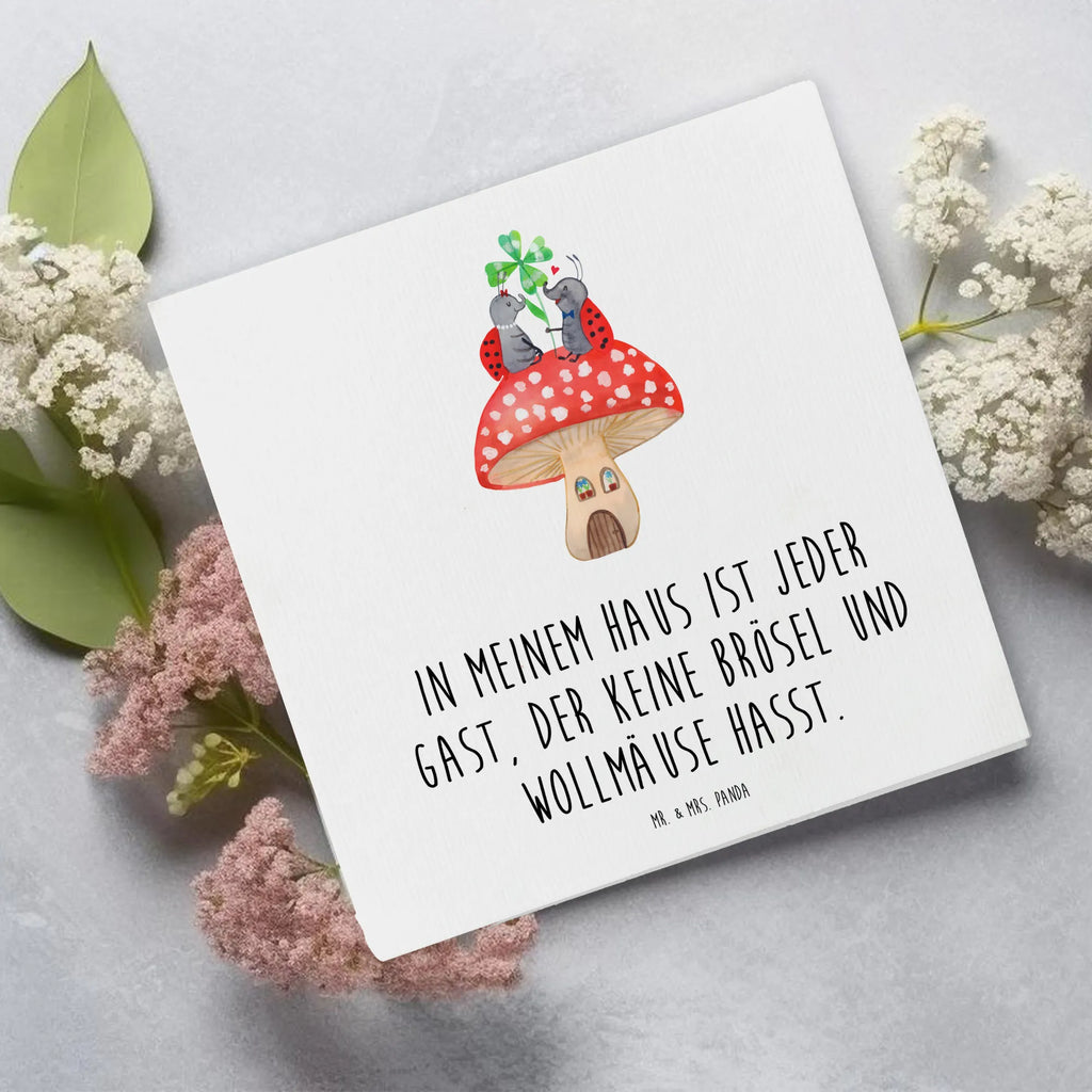Deluxe Karte Marienkäfer Fliegenpilz Grußkarte, Hochwertige Grußkarte, Karte, Einladungskarte, Glückwunschkarte, Hochzeitskarte, Hochwertige Klappkarte, Klappkarte, Geburtstagskarte, Tiermotive, Gute Laune, lustige Sprüche, Tiere, zuhause, Marienkäfer, Haus, Fleigenpilzhaus, Wohnung, Fliegenpilz