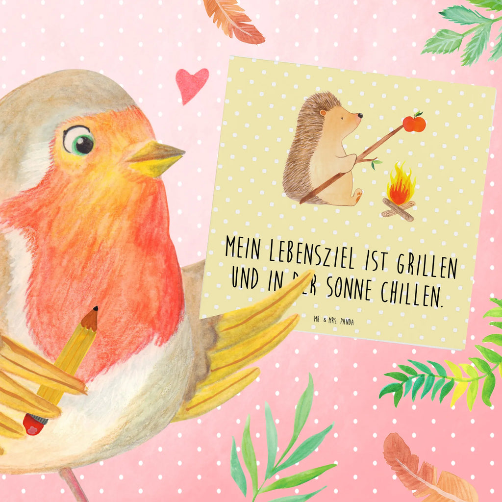 Deluxe Karte Igel Grillen Hochwertige Grußkarte, Hochwertige Klappkarte, Einladungskarte, Klappkarte, Grußkarte, Geburtstagskarte, Hochzeitskarte, Karte, Glückwunschkarte, Tiermotive, Gute Laune, lustige Sprüche, Tiere, Grillen, Sinn des Lebens, Spruch, Motivation, arbeitslos, Igel, Ziele