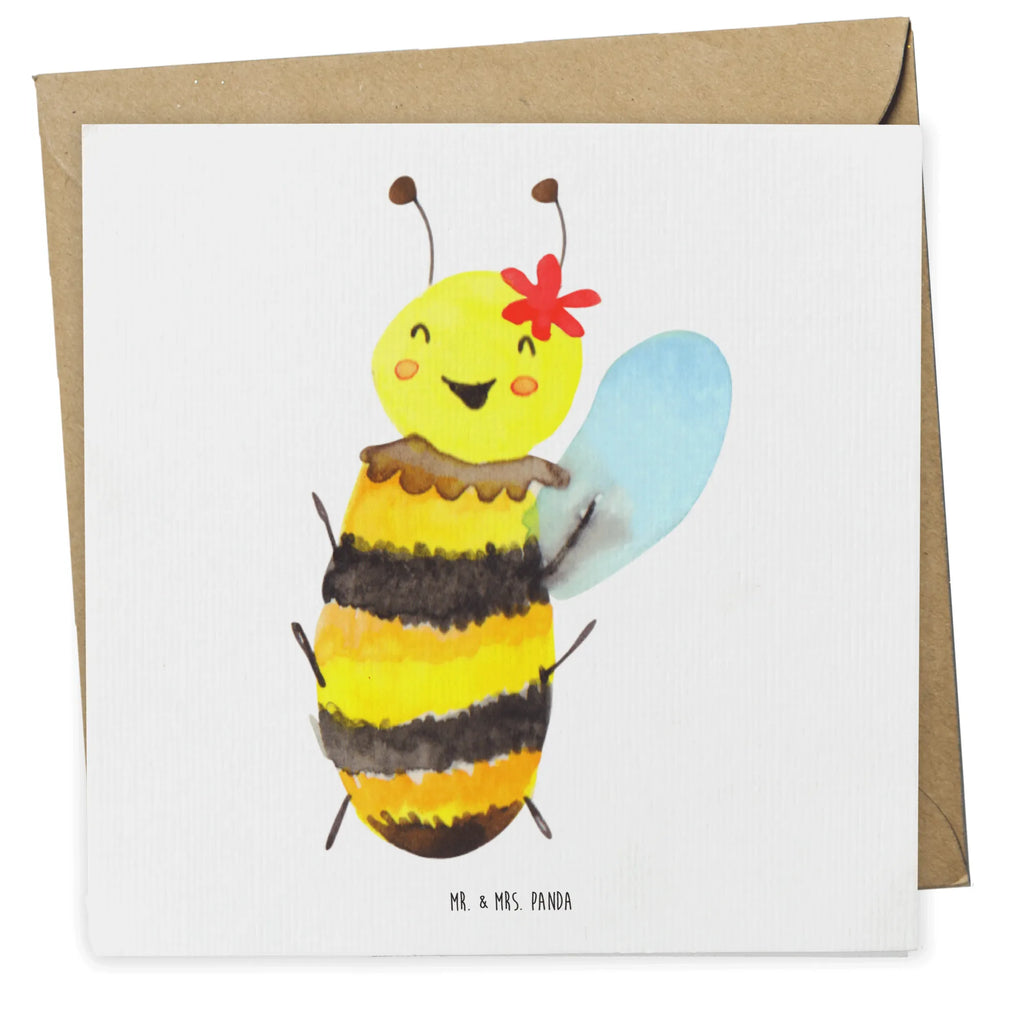 Deluxe Karte Biene Happy Klappkarte, Grußkarte, Hochzeitskarte, Hochwertige Grußkarte, Karte, Geburtstagskarte, Einladungskarte, Hochwertige Klappkarte, Glückwunschkarte, Biene, Wespe, Hummel