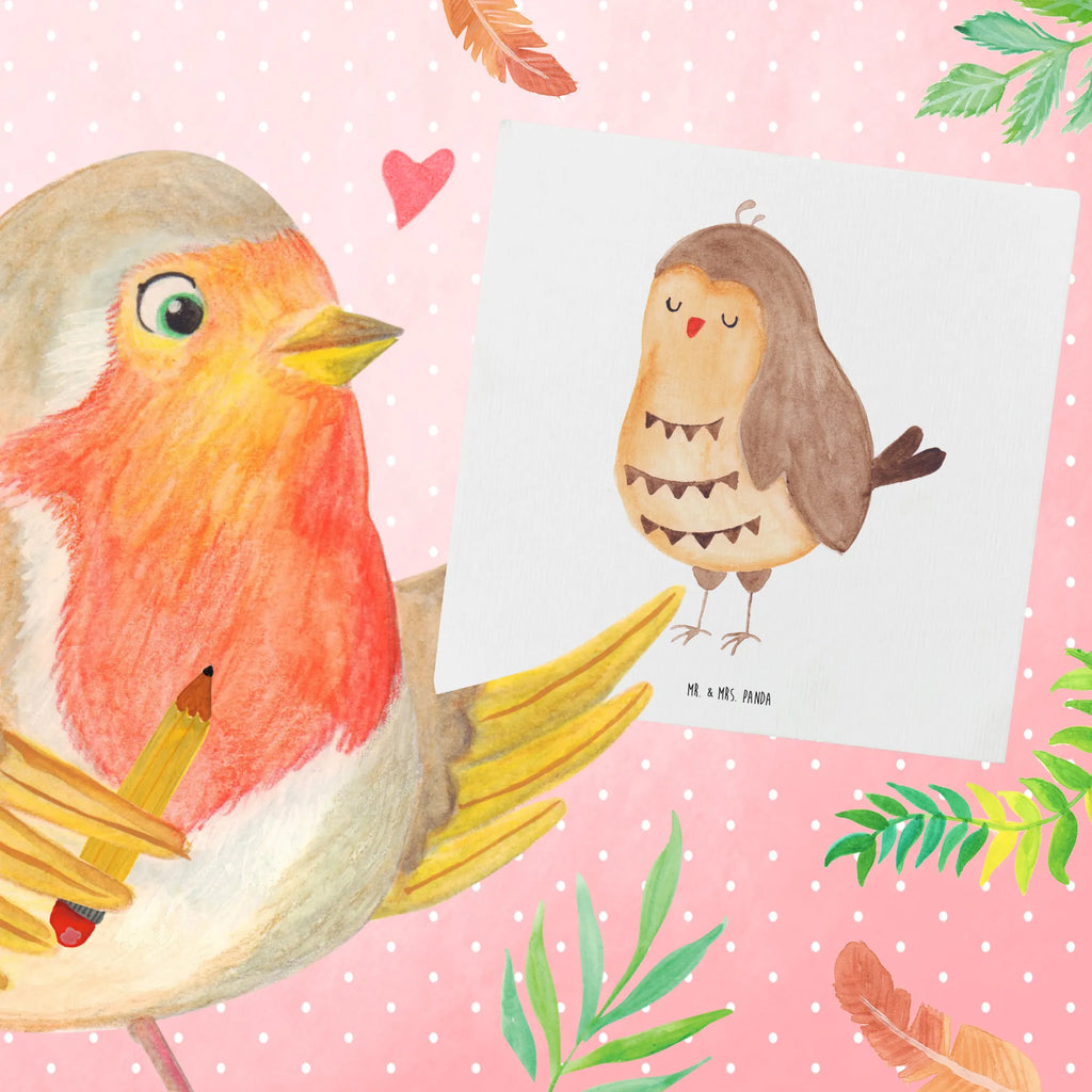 Deluxe Karte Eule Zufrieden Karte, Hochwertige Grußkarte, Klappkarte, Geburtstagskarte, Glückwunschkarte, Hochzeitskarte, Grußkarte, Hochwertige Klappkarte, Einladungskarte, Eule, Eule Spruch, Wortspiel lustig, Spruch schön, Romantisch, Liebe Spruch, Eule deko, Geschenk Hochzeitstag, Owl