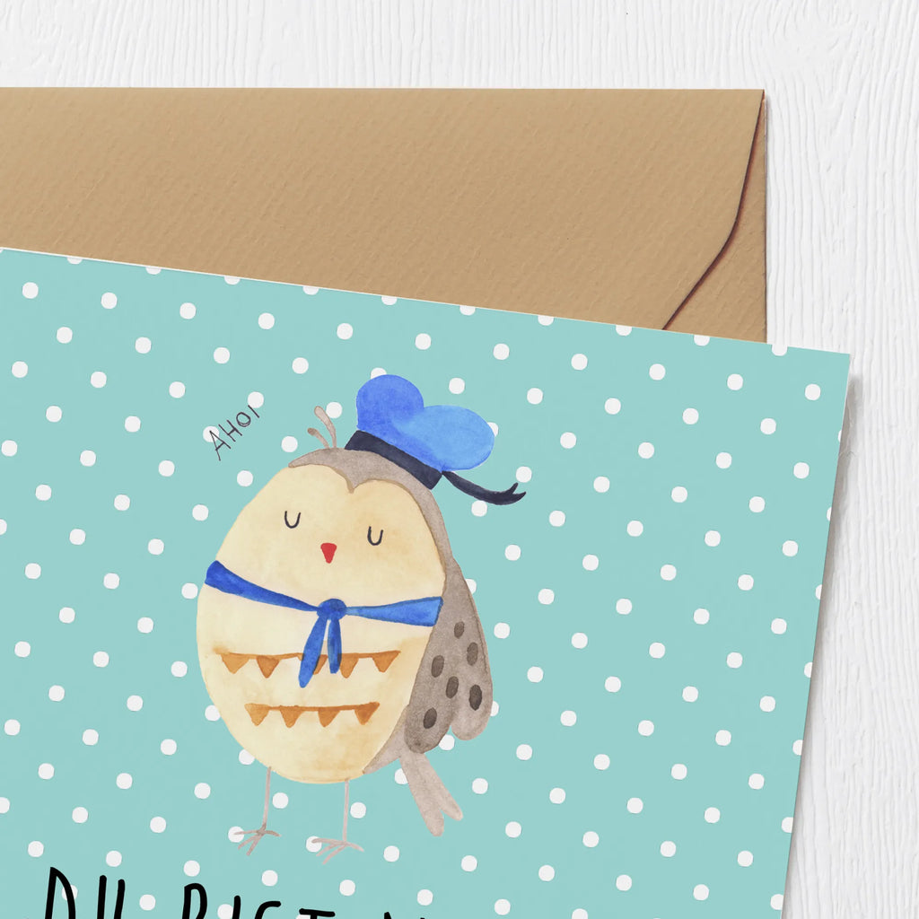 Deluxe Karte Eule Matrose Einladungskarte, Hochwertige Grußkarte, Geburtstagskarte, Klappkarte, Karte, Hochzeitskarte, Grußkarte, Glückwunschkarte, Hochwertige Klappkarte, Eule, Wortspiel lustig, Heimathafen, Ehe, Owl, Eule Spruch, Freundin, Seefahrer, Eule Deko, Matrose, Hochzeitstag Geschenk