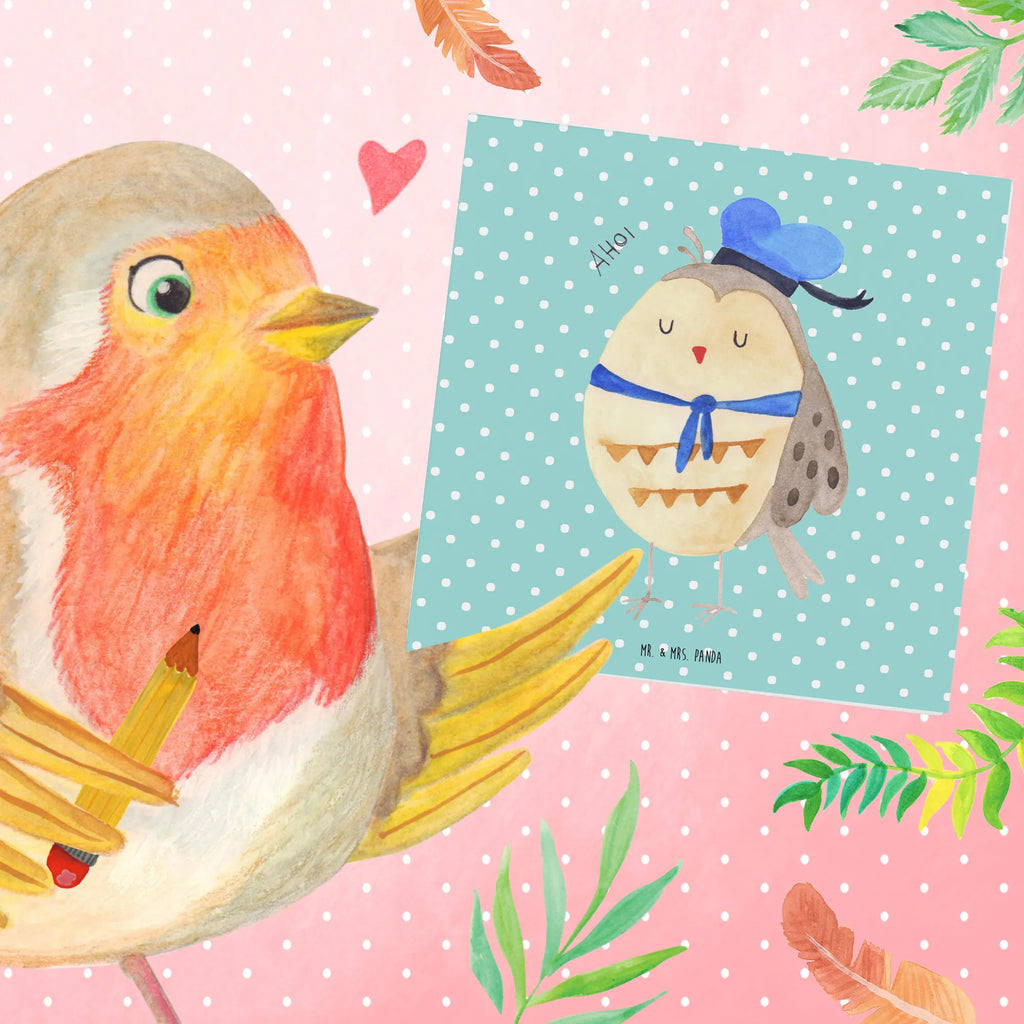 Deluxe Karte Eule Matrose Einladungskarte, Hochwertige Grußkarte, Geburtstagskarte, Klappkarte, Karte, Hochzeitskarte, Grußkarte, Glückwunschkarte, Hochwertige Klappkarte, Eule, Wortspiel lustig, Heimathafen, Ehe, Owl, Eule Spruch, Freundin, Seefahrer, Eule Deko, Matrose, Hochzeitstag Geschenk