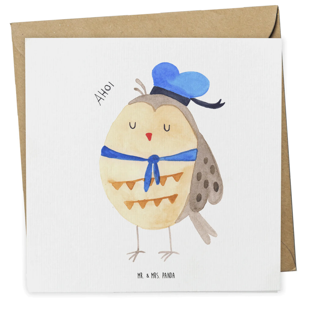 Deluxe Karte Eule Matrose Einladungskarte, Hochwertige Grußkarte, Geburtstagskarte, Klappkarte, Karte, Hochzeitskarte, Grußkarte, Glückwunschkarte, Hochwertige Klappkarte, Eule, Wortspiel lustig, Heimathafen, Ehe, Owl, Eule Spruch, Freundin, Seefahrer, Eule Deko, Matrose, Hochzeitstag Geschenk