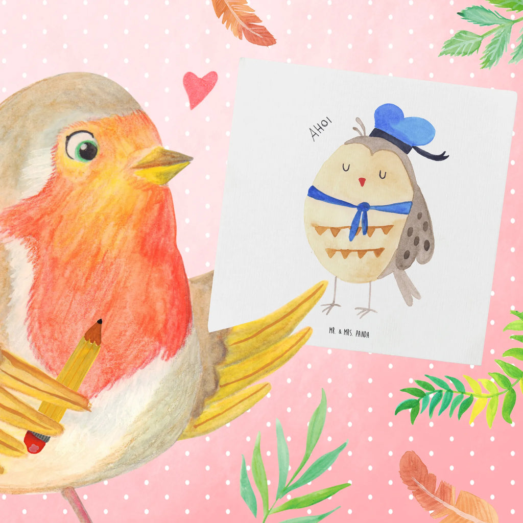 Deluxe Karte Eule Matrose Einladungskarte, Hochwertige Grußkarte, Geburtstagskarte, Klappkarte, Karte, Hochzeitskarte, Grußkarte, Glückwunschkarte, Hochwertige Klappkarte, Eule, Wortspiel lustig, Heimathafen, Ehe, Owl, Eule Spruch, Freundin, Seefahrer, Eule Deko, Matrose, Hochzeitstag Geschenk