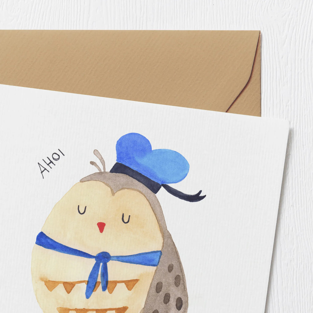 Deluxe Karte Eule Matrose Einladungskarte, Hochwertige Grußkarte, Geburtstagskarte, Klappkarte, Karte, Hochzeitskarte, Grußkarte, Glückwunschkarte, Hochwertige Klappkarte, Eule, Wortspiel lustig, Heimathafen, Ehe, Owl, Eule Spruch, Freundin, Seefahrer, Eule Deko, Matrose, Hochzeitstag Geschenk