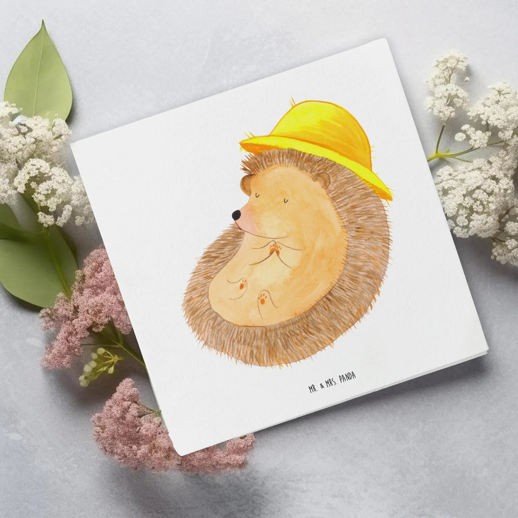 Deluxe Karte Igel Beten Hochzeitskarte, Geburtstagskarte, Klappkarte, Grußkarte, Karte, Hochwertige Klappkarte, Einladungskarte, Glückwunschkarte, Hochwertige Grußkarte, Tiermotive, Gute Laune, lustige Sprüche, Tiere, Amen, Igel, Sonnenhut, Dankbarkeit, Leben, Igel mit Hut, genießen, Gott, beten, Dankbar sein, dankbar