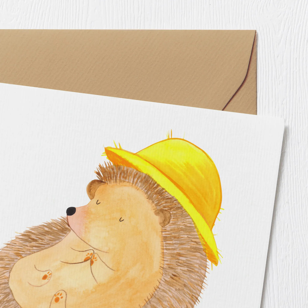 Deluxe Karte Igel Beten Hochzeitskarte, Geburtstagskarte, Klappkarte, Grußkarte, Karte, Hochwertige Klappkarte, Einladungskarte, Glückwunschkarte, Hochwertige Grußkarte, Tiermotive, Gute Laune, lustige Sprüche, Tiere, Amen, Igel, Sonnenhut, Dankbarkeit, Leben, Igel mit Hut, genießen, Gott, beten, Dankbar sein, dankbar