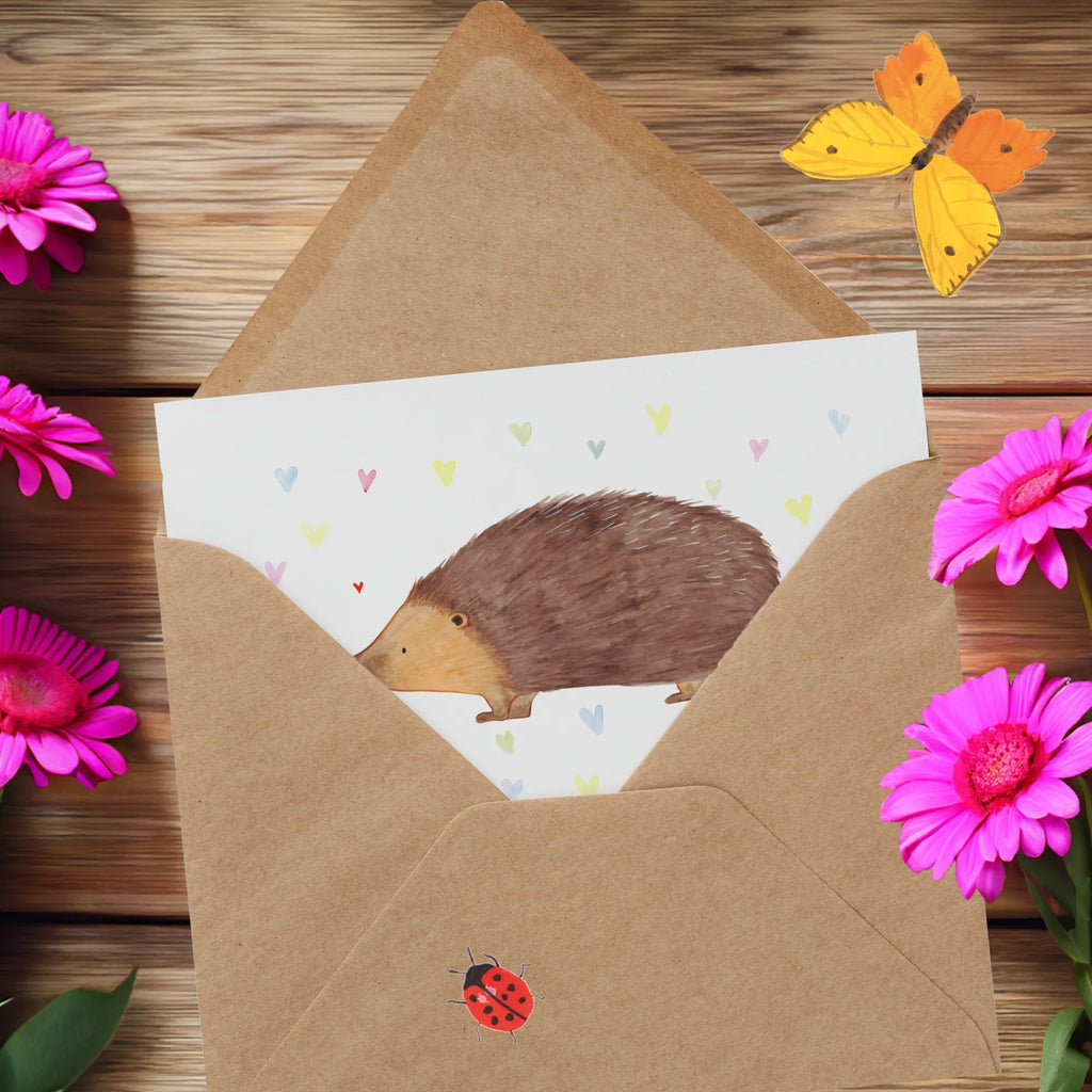 Deluxe Karte Igel Herzen Karte, Einladungskarte, Glückwunschkarte, Geburtstagskarte, Grußkarte, Klappkarte, Hochwertige Klappkarte, Hochzeitskarte, Hochwertige Grußkarte, Tiermotive, Gute Laune, lustige Sprüche, Tiere, Vertrauen, Herzen, Liebe, Herz, Leben, Igel, Kuss