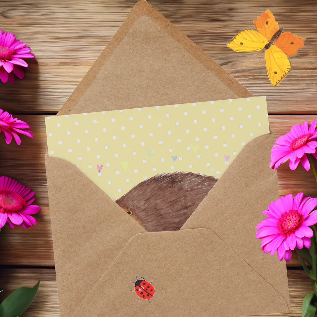 Deluxe Karte Igel Herzen Karte, Einladungskarte, Glückwunschkarte, Geburtstagskarte, Grußkarte, Klappkarte, Hochwertige Klappkarte, Hochzeitskarte, Hochwertige Grußkarte, Tiermotive, Gute Laune, lustige Sprüche, Tiere, Vertrauen, Herzen, Liebe, Herz, Leben, Igel, Kuss