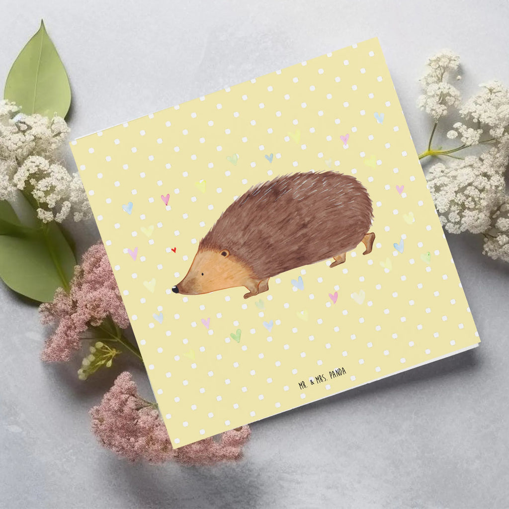 Deluxe Karte Igel Herzen Karte, Einladungskarte, Glückwunschkarte, Geburtstagskarte, Grußkarte, Klappkarte, Hochwertige Klappkarte, Hochzeitskarte, Hochwertige Grußkarte, Tiermotive, Gute Laune, lustige Sprüche, Tiere, Vertrauen, Herzen, Liebe, Herz, Leben, Igel, Kuss