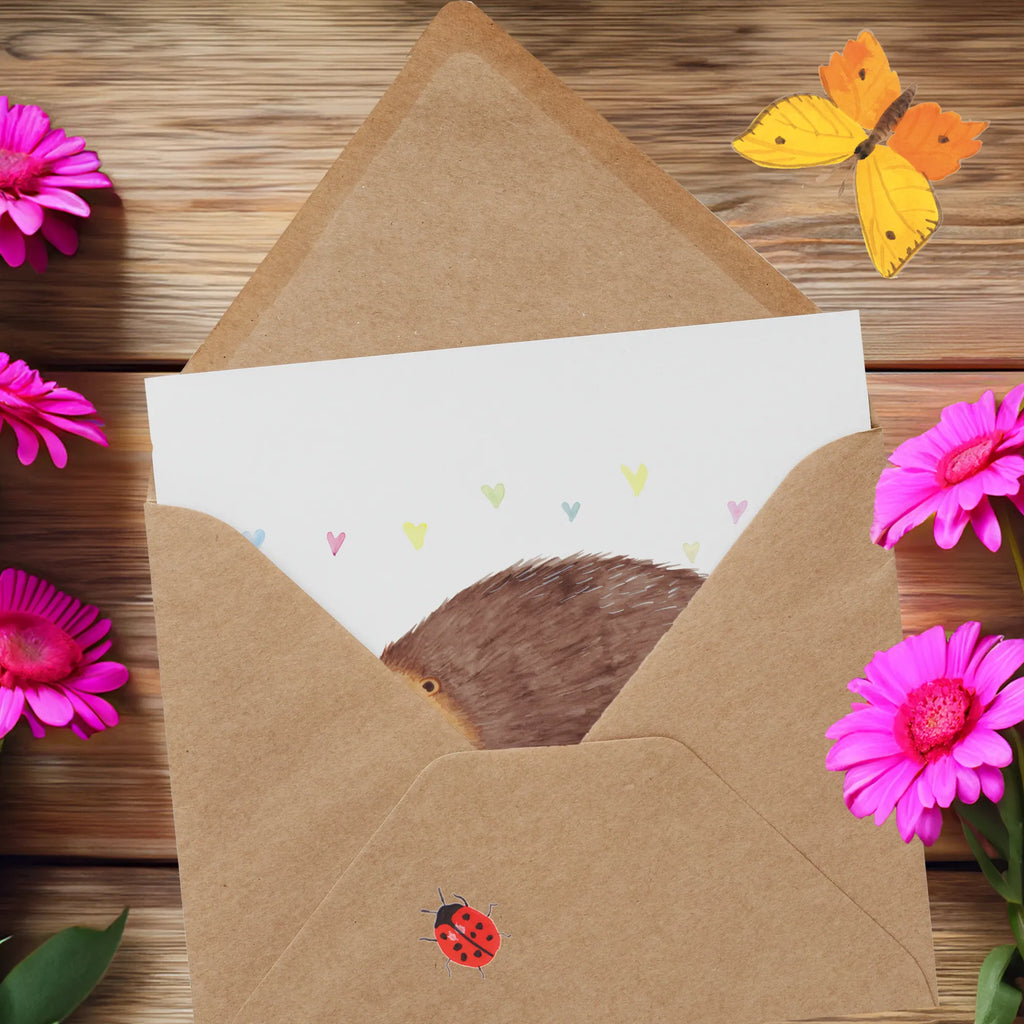 Deluxe Karte Igel Herzen Karte, Einladungskarte, Glückwunschkarte, Geburtstagskarte, Grußkarte, Klappkarte, Hochwertige Klappkarte, Hochzeitskarte, Hochwertige Grußkarte, Tiermotive, Gute Laune, lustige Sprüche, Tiere, Vertrauen, Herzen, Liebe, Herz, Leben, Igel, Kuss