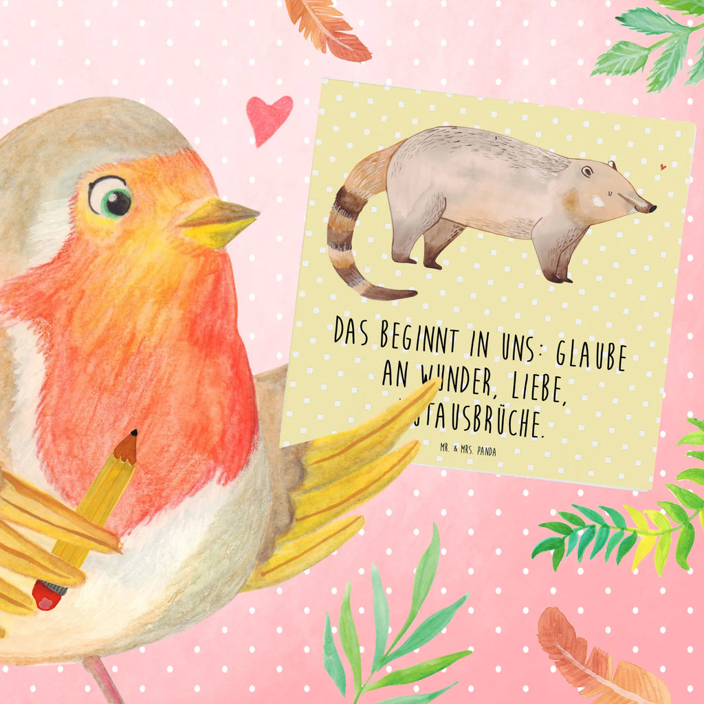 Deluxe Card Coati Karte, Geburtstagskarte, Glückwunschkarte, Einladungskarte, Grußkarte, Hochwertige Grußkarte, Hochzeitskarte, Hochwertige Klappkarte, Klappkarte, Tiermotive, Gute Laune, lustige Sprüche, Tiere, Nasenbär, Bär, Rüsselbär, Nasenbären