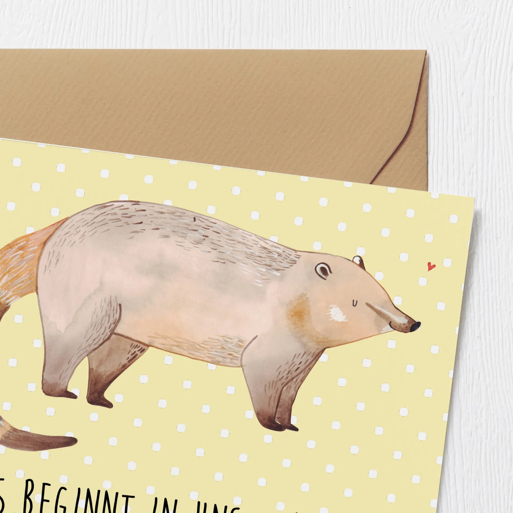 Deluxe Card Coati Karte, Geburtstagskarte, Glückwunschkarte, Einladungskarte, Grußkarte, Hochwertige Grußkarte, Hochzeitskarte, Hochwertige Klappkarte, Klappkarte, Tiermotive, Gute Laune, lustige Sprüche, Tiere, Nasenbär, Bär, Rüsselbär, Nasenbären