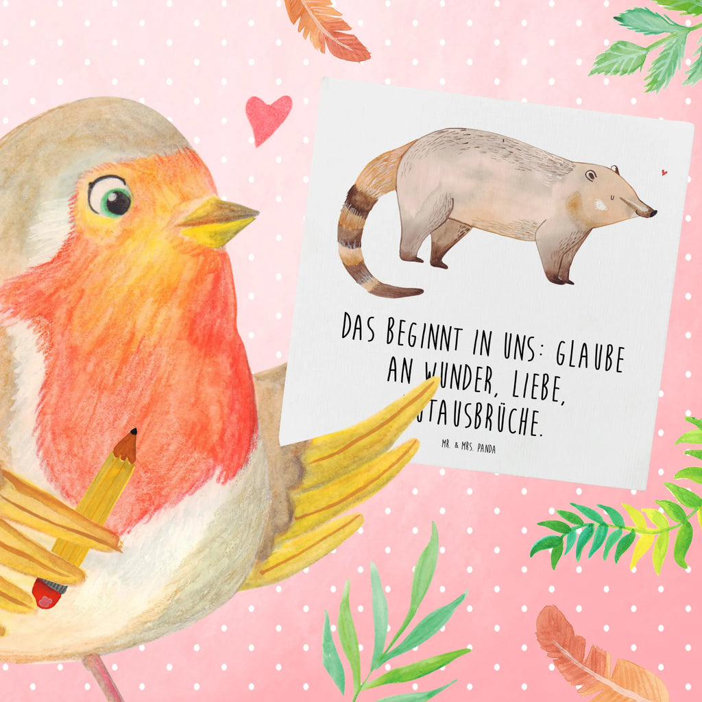 Deluxe Card Coati Karte, Geburtstagskarte, Glückwunschkarte, Einladungskarte, Grußkarte, Hochwertige Grußkarte, Hochzeitskarte, Hochwertige Klappkarte, Klappkarte, Tiermotive, Gute Laune, lustige Sprüche, Tiere, Nasenbär, Bär, Rüsselbär, Nasenbären