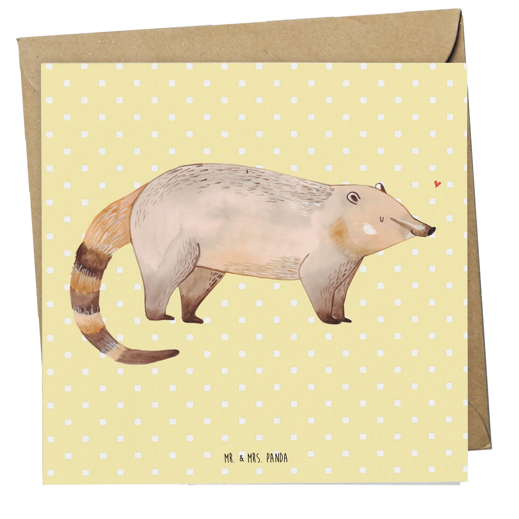 Deluxe Card Coati Karte, Geburtstagskarte, Glückwunschkarte, Einladungskarte, Grußkarte, Hochwertige Grußkarte, Hochzeitskarte, Hochwertige Klappkarte, Klappkarte, Tiermotive, Gute Laune, lustige Sprüche, Tiere, Nasenbär, Bär, Rüsselbär, Nasenbären