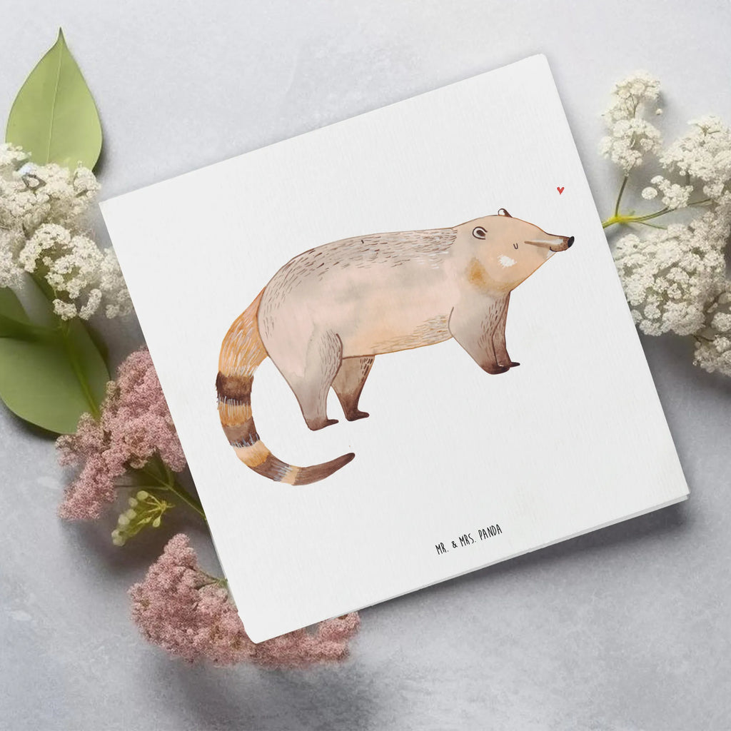 Deluxe Card Coati Karte, Geburtstagskarte, Glückwunschkarte, Einladungskarte, Grußkarte, Hochwertige Grußkarte, Hochzeitskarte, Hochwertige Klappkarte, Klappkarte, Tiermotive, Gute Laune, lustige Sprüche, Tiere, Nasenbär, Bär, Rüsselbär, Nasenbären