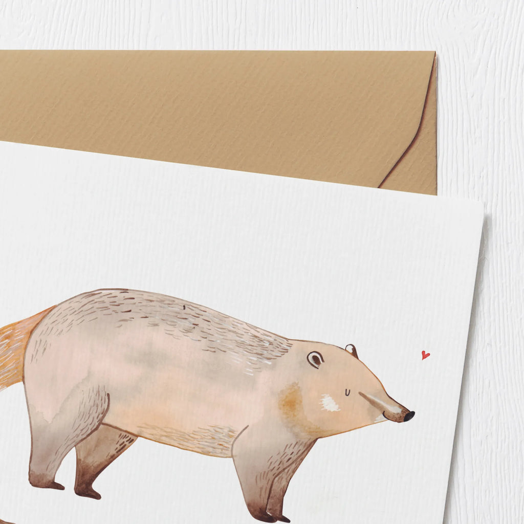 Deluxe Card Coati Karte, Geburtstagskarte, Glückwunschkarte, Einladungskarte, Grußkarte, Hochwertige Grußkarte, Hochzeitskarte, Hochwertige Klappkarte, Klappkarte, Tiermotive, Gute Laune, lustige Sprüche, Tiere, Nasenbär, Bär, Rüsselbär, Nasenbären