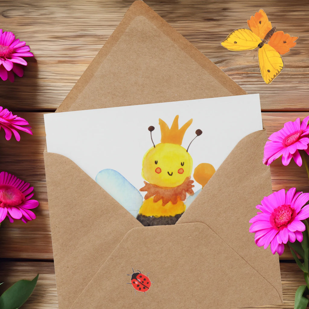 Deluxe Karte Biene König Klappkarte, Hochzeitskarte, Geburtstagskarte, Hochwertige Klappkarte, Grußkarte, Hochwertige Grußkarte, Karte, Glückwunschkarte, Einladungskarte, Biene, Wespe, Hummel