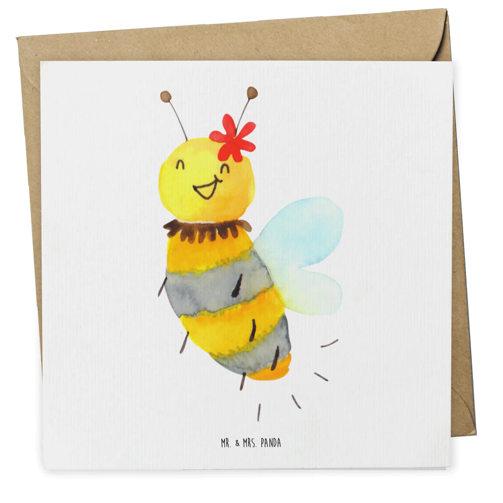 Deluxe Karte Biene Blume Glückwunschkarte, Einladungskarte, Karte, Grußkarte, Hochwertige Grußkarte, Hochwertige Klappkarte, Klappkarte, Geburtstagskarte, Hochzeitskarte, Biene, Wespe, Hummel