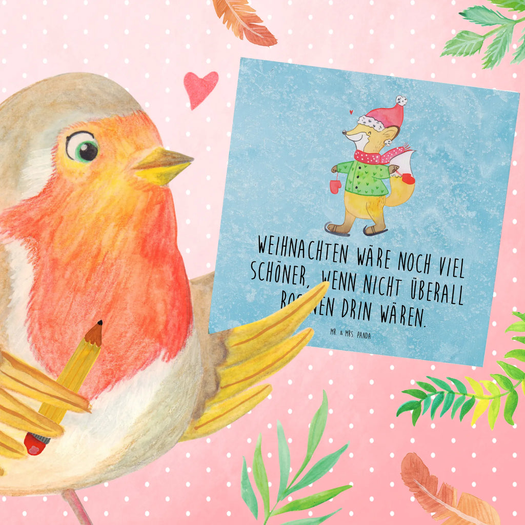 Deluxe Karte Fuchs  Schlittschuhe Klappkarte, Einladungskarte, Hochwertige Grußkarte, Glückwunschkarte, Karte, Hochwertige Klappkarte, Grußkarte, Geburtstagskarte, Hochzeitskarte, Winter, Weihnachten, Weihnachtsdeko, Nikolaus, Advent, Heiligabend, Wintermotiv, Weihnachtsmann, Weihnachtszeit, Tannenbaum, Weihnachtsbaum, Weihnachtstage