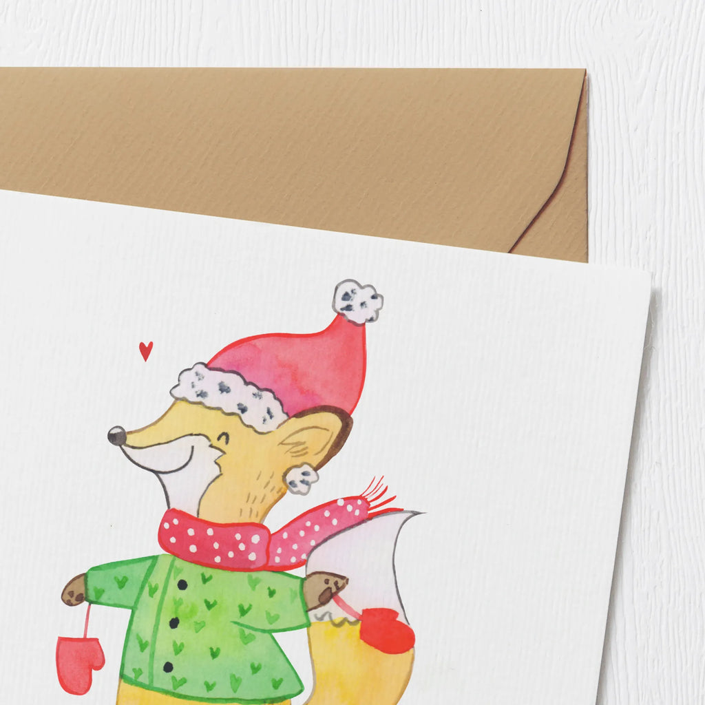 Deluxe Karte Fuchs  Schlittschuhe Klappkarte, Einladungskarte, Hochwertige Grußkarte, Glückwunschkarte, Karte, Hochwertige Klappkarte, Grußkarte, Geburtstagskarte, Hochzeitskarte, Winter, Weihnachten, Weihnachtsdeko, Nikolaus, Advent, Heiligabend, Wintermotiv, Weihnachtsmann, Weihnachtszeit, Tannenbaum, Weihnachtsbaum, Weihnachtstage
