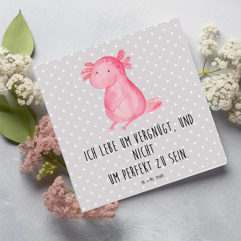 Deluxe Karte Axolotl null Geburtstagskarte, Hochwertige Grußkarte, Grußkarte, Hochwertige Klappkarte, Glückwunschkarte, Karte, Einladungskarte, Klappkarte, Hochzeitskarte, Axolotl, Molch, Weisheit, Liebe, Axolot, Freundin, zufrieden, Lebensweisheit, fröhlich, vergnügt, Lebensstil