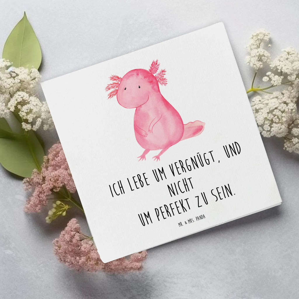 Deluxe Karte Axolotl null Geburtstagskarte, Hochwertige Grußkarte, Grußkarte, Hochwertige Klappkarte, Glückwunschkarte, Karte, Einladungskarte, Klappkarte, Hochzeitskarte, Axolotl, Molch, Weisheit, Liebe, Axolot, Freundin, zufrieden, Lebensweisheit, fröhlich, vergnügt, Lebensstil