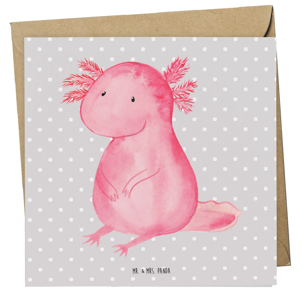 Deluxe Karte Axolotl null Geburtstagskarte, Hochwertige Grußkarte, Grußkarte, Hochwertige Klappkarte, Glückwunschkarte, Karte, Einladungskarte, Klappkarte, Hochzeitskarte, Axolotl, Molch, Weisheit, Liebe, Axolot, Freundin, zufrieden, Lebensweisheit, fröhlich, vergnügt, Lebensstil