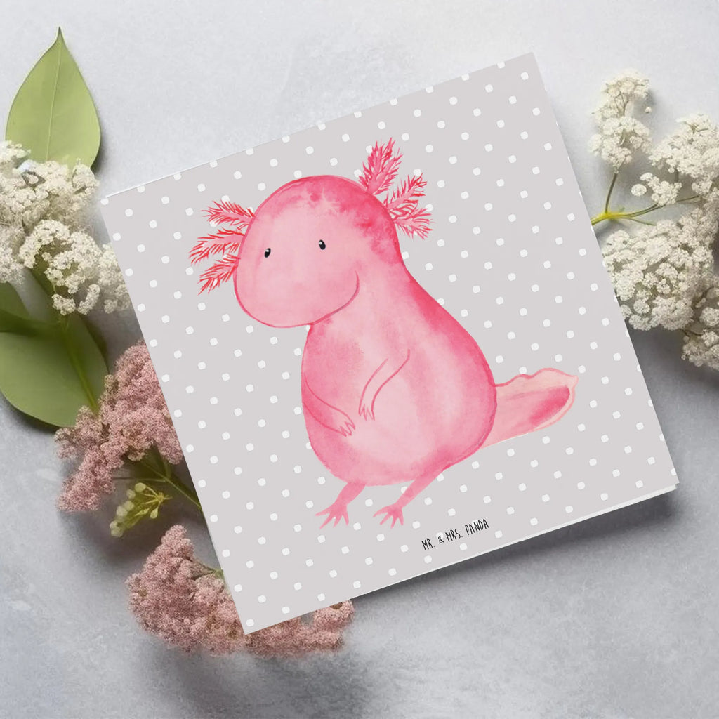 Deluxe Karte Axolotl null Geburtstagskarte, Hochwertige Grußkarte, Grußkarte, Hochwertige Klappkarte, Glückwunschkarte, Karte, Einladungskarte, Klappkarte, Hochzeitskarte, Axolotl, Molch, Weisheit, Liebe, Axolot, Freundin, zufrieden, Lebensweisheit, fröhlich, vergnügt, Lebensstil