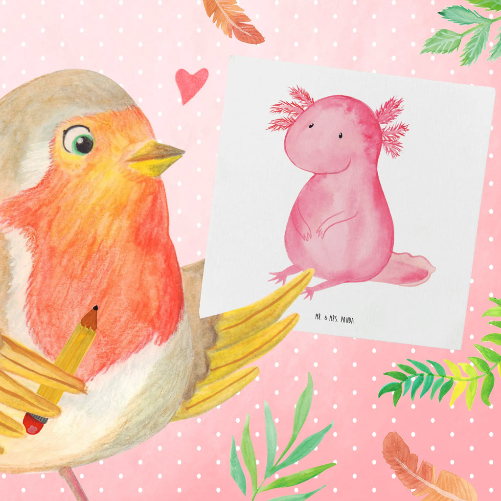 Deluxe Karte Axolotl null Geburtstagskarte, Hochwertige Grußkarte, Grußkarte, Hochwertige Klappkarte, Glückwunschkarte, Karte, Einladungskarte, Klappkarte, Hochzeitskarte, Axolotl, Molch, Weisheit, Liebe, Axolot, Freundin, zufrieden, Lebensweisheit, fröhlich, vergnügt, Lebensstil