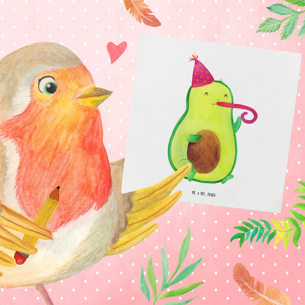 Deluxe Karte Avocado Feier Hochwertige Grußkarte, Geburtstagskarte, Einladungskarte, Hochzeitskarte, Klappkarte, Hochwertige Klappkarte, Karte, Glückwunschkarte, Grußkarte, Avocado, Veggie, Vegan, Gesund, Tröte, Feierlichkeit, Feier, Geburtstag, Gute Laune, Fete, Party